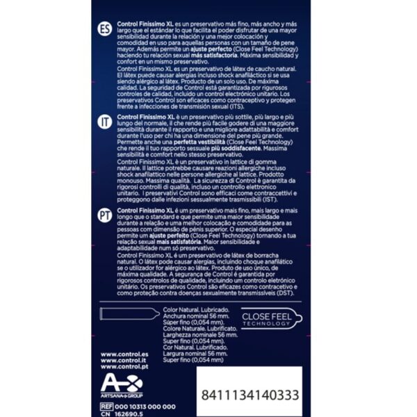 CONTROL FINISSIMO XL PRESERVATIVOS 12 UNIDADES - Imagen 2