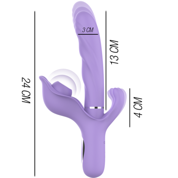INTENSE - BILLIE VIBRADOR MULTIFUNCIÓN RECARGABLE SUCCIONADOR CON PULSADOR MORADO - Imagen 3