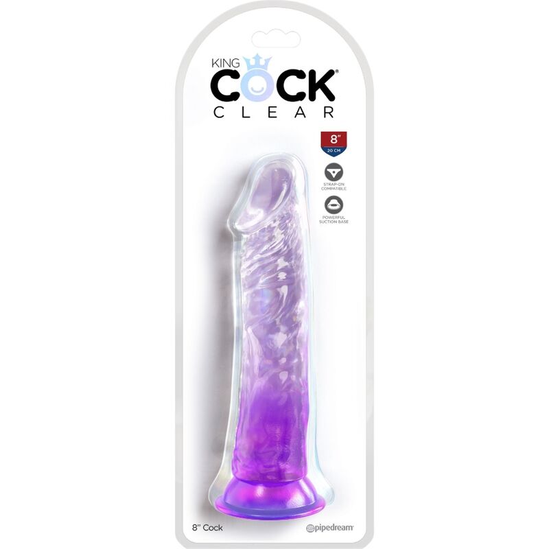 KING COCK CLEAR - PENE REALISTICO 19.7 CM MORADO - Imagen 2