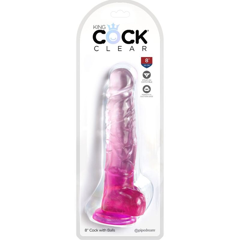 KING COCK CLEAR - PENE REALISTICO CON TESTICULOS 16.5 CM ROSA - Imagen 2