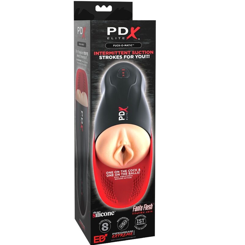 PDX ELITE - MASTURBADOR STROKER FUCK-O-MATIC VAGINA DOBLE VIBRACION PENE TESTICULOS - Imagen 3