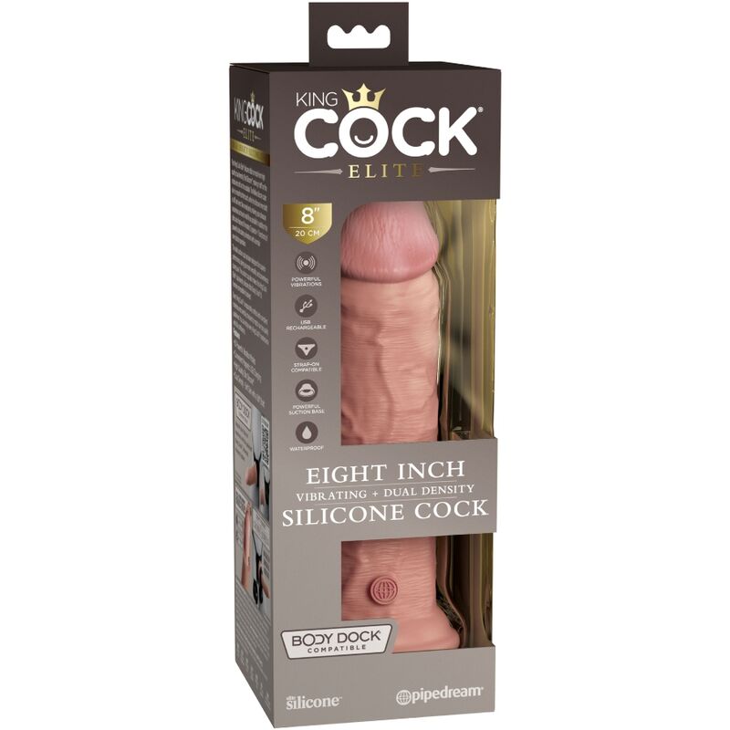 KING COCK ELITE - DILDO REALISTICO VIBRADOR SILICONA 20.3 CM - Imagen 5