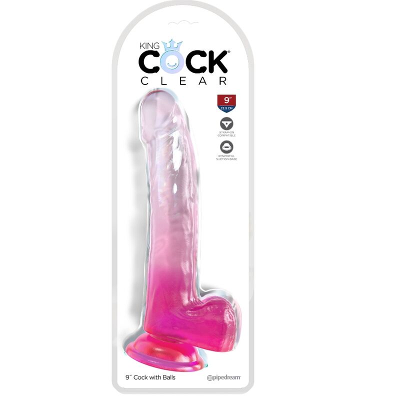 KING COCK CLEAR - DILDO CON TESTICULOS 20.3 CM ROSA - Imagen 2