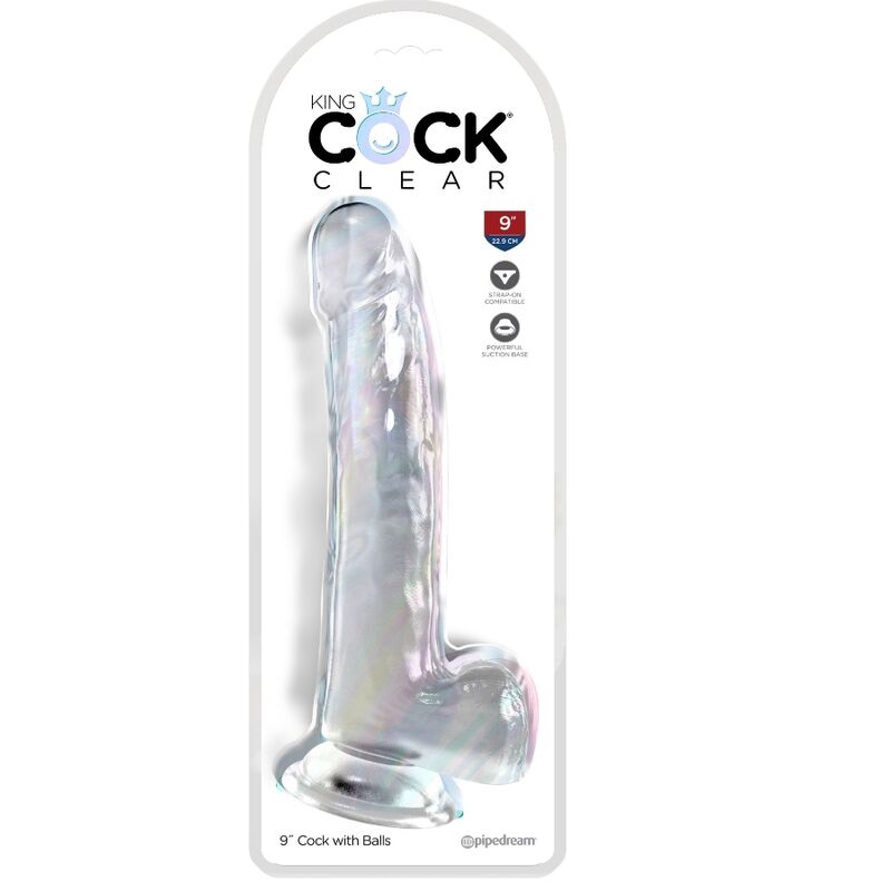 KING COCK CLEAR - DILDO CON TESTICULOS 20.3 CM TRANSPARENTE - Imagen 2