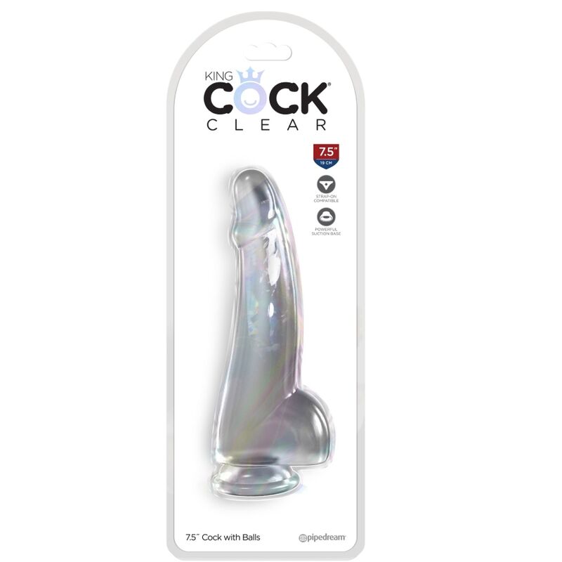 KING COCK CLEAR - DILDO CON TESTICULOS 15.2 CM TRANSPARENTE - Imagen 2