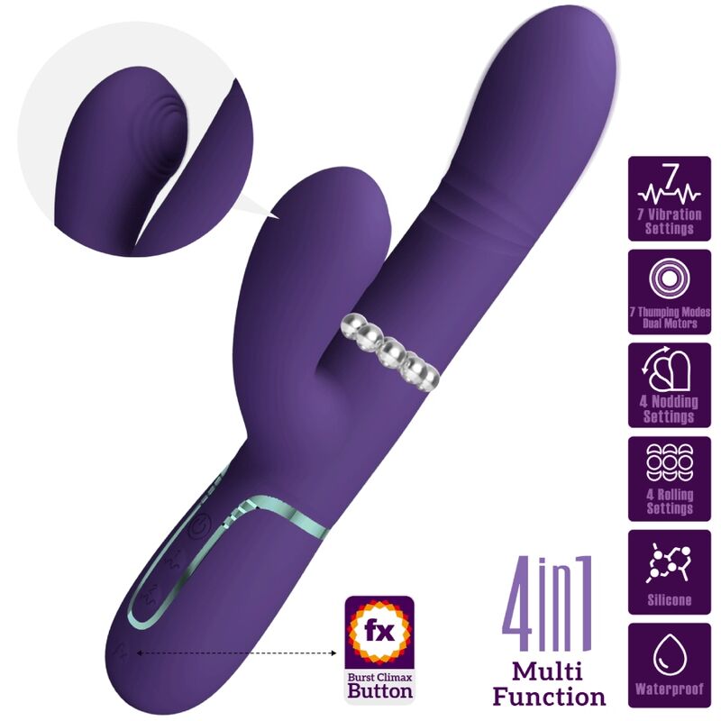 PRETTY LOVE - VIBRADOR PUNTO G MULTIFUNCIÓN MORADO - Imagen 3
