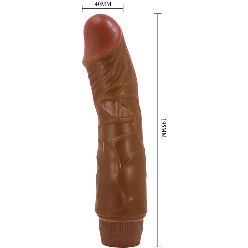 BAILE - JEFF VIBRADOR REALÍSTICO 19.5 CM MULATO - Imagen 3