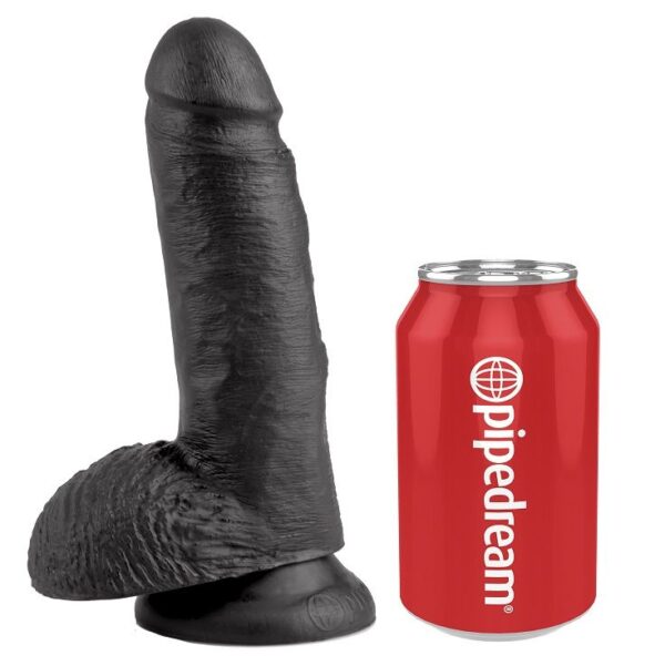 KING COCK 7" PENE REALISTICO NEGRO 17.8CM - Imagen 3