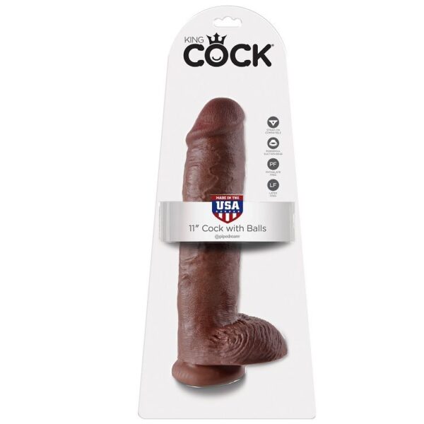 KING COCK 11" PENE REALISTICO MARRON 28 CM - Imagen 2