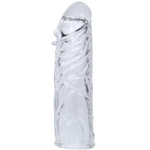 FUNDA ROSA  PENE SILICONA ESTIMULANTE 13CM - Imagen 2