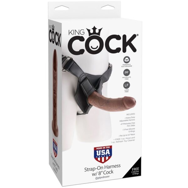 KING COCK HARNESS CON PENE REALISTICO MARRON 20.3 CM - Imagen 3
