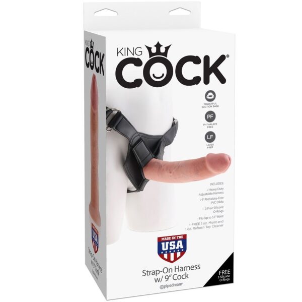 KING COCK HARNESS CON PENE REALISTICO NATURAL 22.9 CM - Imagen 4