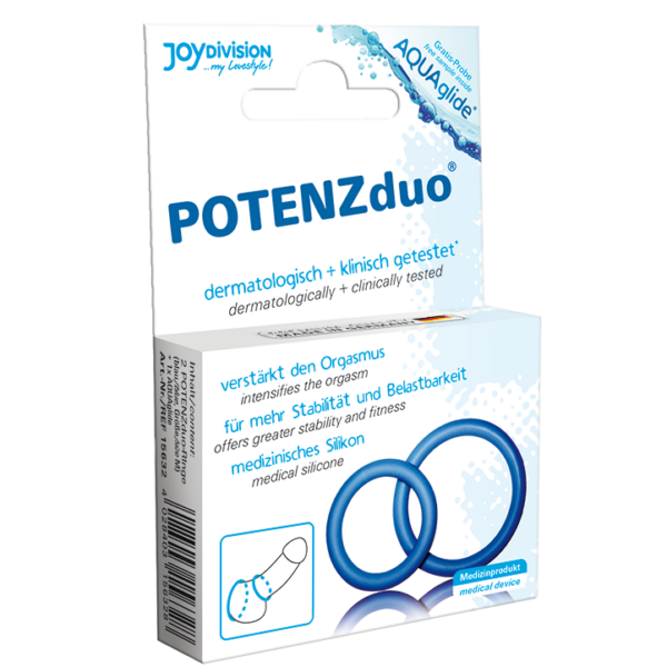 POTENZ DUO ANILLOS PARA PENE AZUL - M - Imagen 2