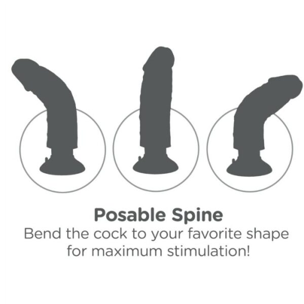 DILDO VIBRADOR KING COCK 25.5 CM NATURAL - Imagen 4