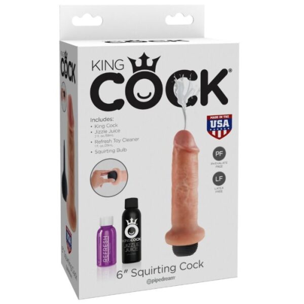DILDO SQUIRTING 15.24 CM KING COCK - Imagen 2
