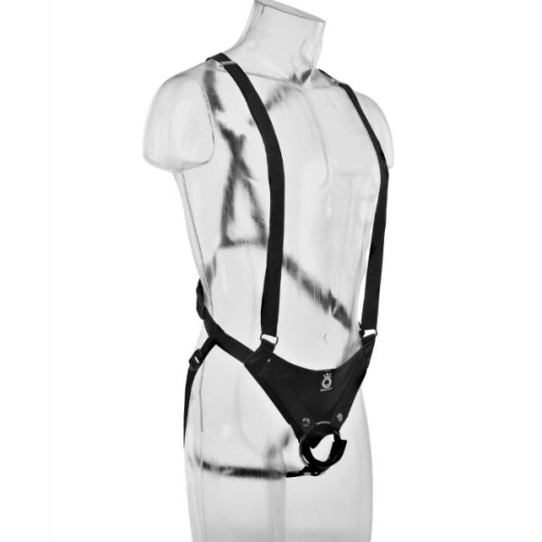 STRAP-ON CON DILDO HUECO 28 CM Y TIRANTES COLOR CARNE - Imagen 5