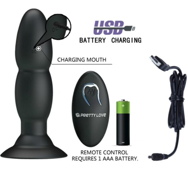 PRETTY LOVE PLUG VIBRADOR Y ROTACIÓN POR CONTROL REMOTO - Imagen 5