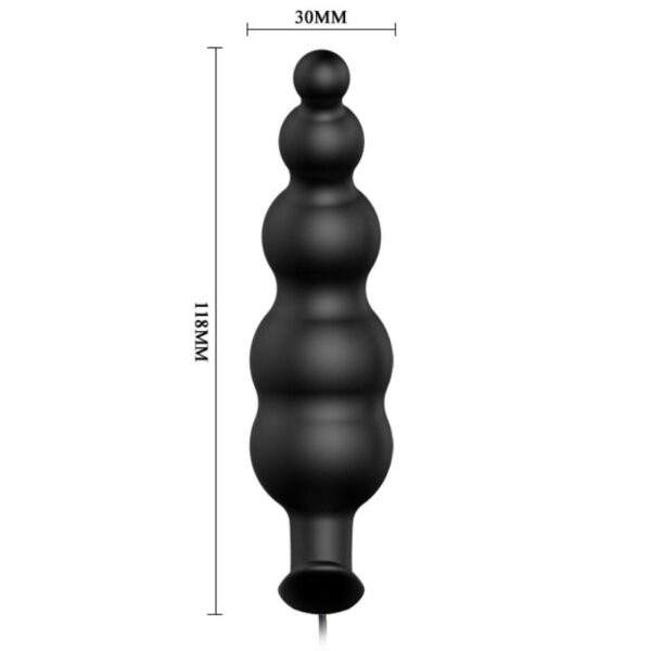 PRETTY LOVE PLUG ANAL SILICONA ESTIMULACION EXTRA Y 12 MODOS VIBRACION - NEGRO - Imagen 5
