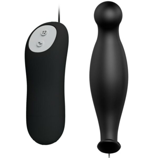 PRETTY LOVE PLUG ANAL SILICONA  12 MODOS VIBRACION  NEGRO - Imagen 2