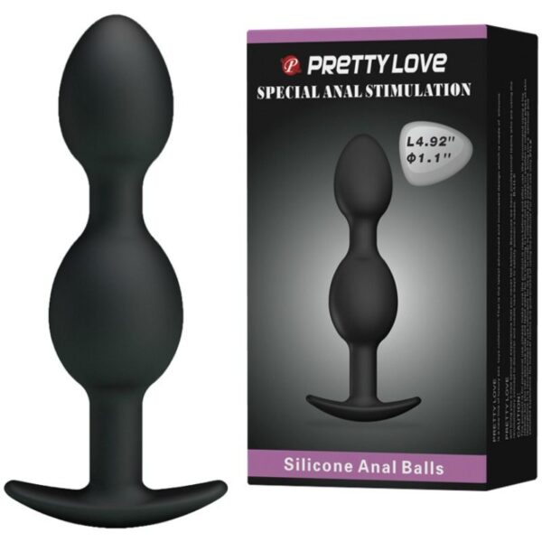 PRETTY LOVE BOLAS ANALES SILICONA 12.5 CM  NEGRO - Imagen 2