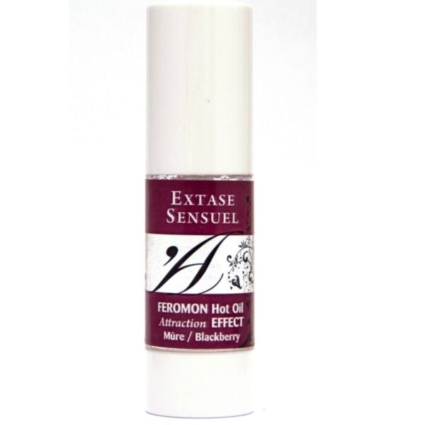 EXTASE SENSUEL ACEITE DE MASAJE EFECTO CALOR CON FEROMONAS MORA 30ML - Imagen 2
