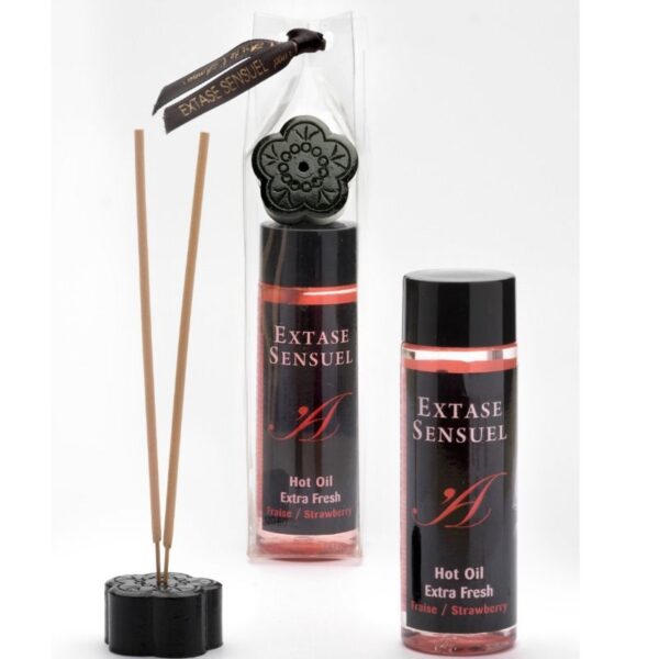 EXTASE SENSUEL ACEITE DE MASAJE EFECTO EXTRA FRESH FRESA 100ML - Imagen 2