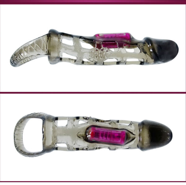 BAILE FUNDA EXTENSORA PENE CON VIBRACION Y STRAP 13.5 CM - Imagen 3