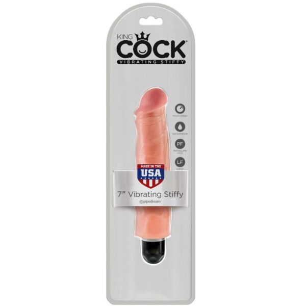 KING COCK VIBRADOR REALISTICO STIFFY 17.8 CM - FLESH - Imagen 3