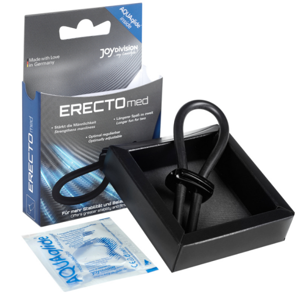 ERECTO MED ANILLO SILICONA PARA PENE NEGRO - M - Imagen 2