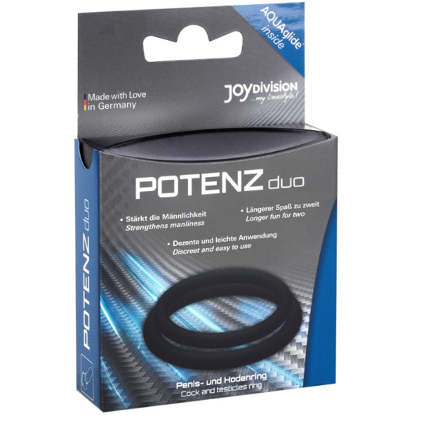 POTENZ DUO ANILLOS PARA PENE NEGRO - M - Imagen 2