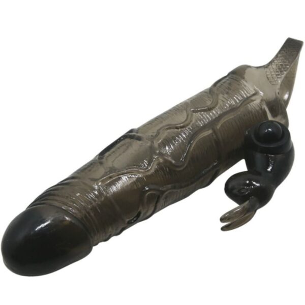 BRAVE MAN FUNDA REALISTICA PENE CON RABBIT 16.5 CM NEGRO - Imagen 3