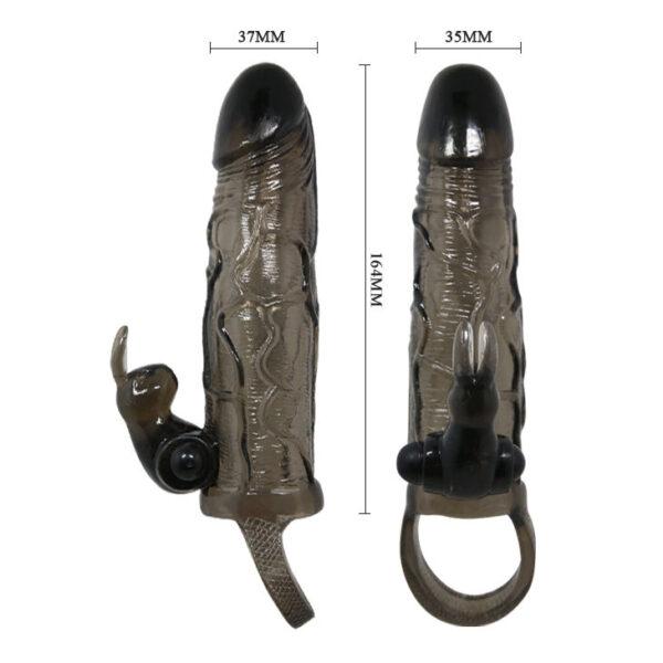 BRAVE MAN FUNDA REALISTICA PENE CON RABBIT 16.5 CM NEGRO - Imagen 5
