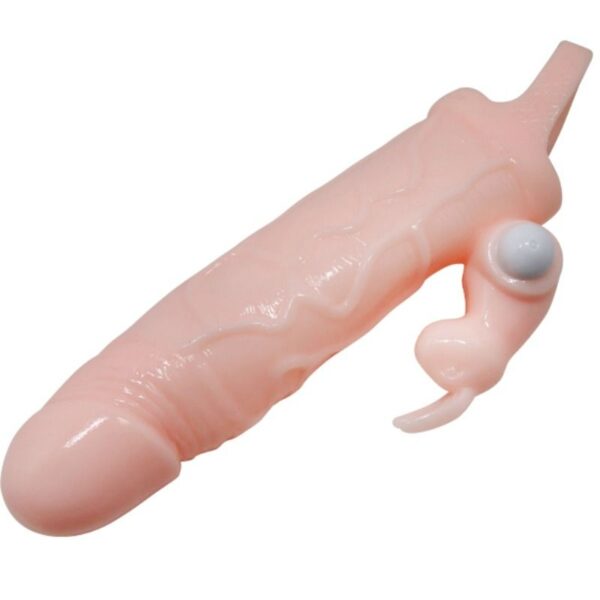 BRAVE MAN FUNDA PENE CON RABBIT VIBRADOR 16.5 CM NATURAL - Imagen 2