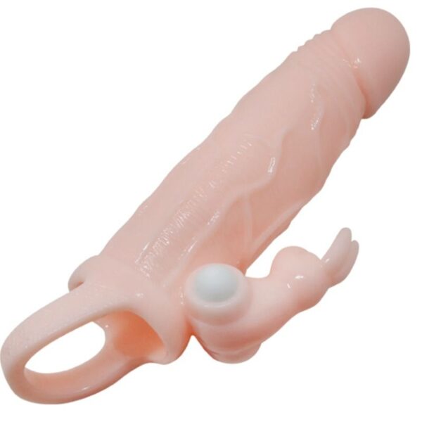 BRAVE MAN FUNDA PENE CON RABBIT VIBRADOR 16.5 CM NATURAL - Imagen 3