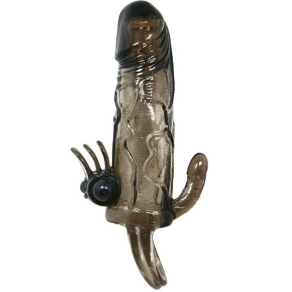 BRAVE MAN FUNDA PENE ANAL Y CLITORIS VIBRADOR 16.5 CM NEGRO - Imagen 3
