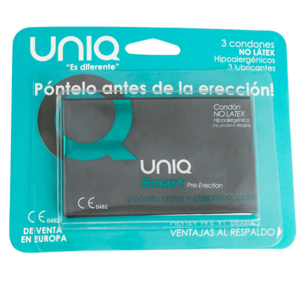 UNIQ SMART PRESERVATIVOS PRE-ERECCIÓN SIN LATEX 3 UNIDADES - Imagen 3