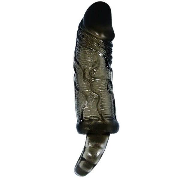 BAILE FUNDA EXTENSORA PENE CON STRAP PARA TESTICULOS NEGRO 13.5 CM - Imagen 2