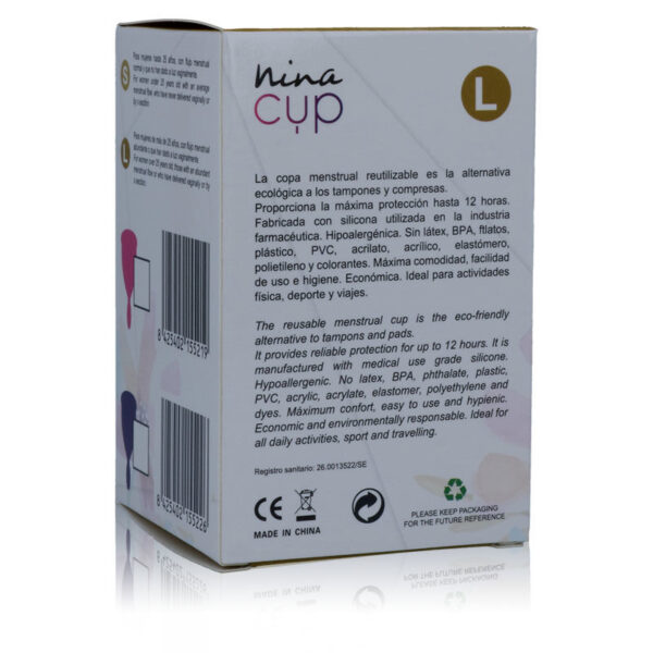 NINA CUP COPA MENSTRUAL TALLA L ROSA - Imagen 5