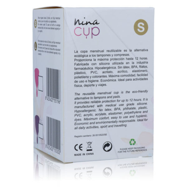 NINA CUP COPA MENSTRUAL TALLA S ROSA - Imagen 3