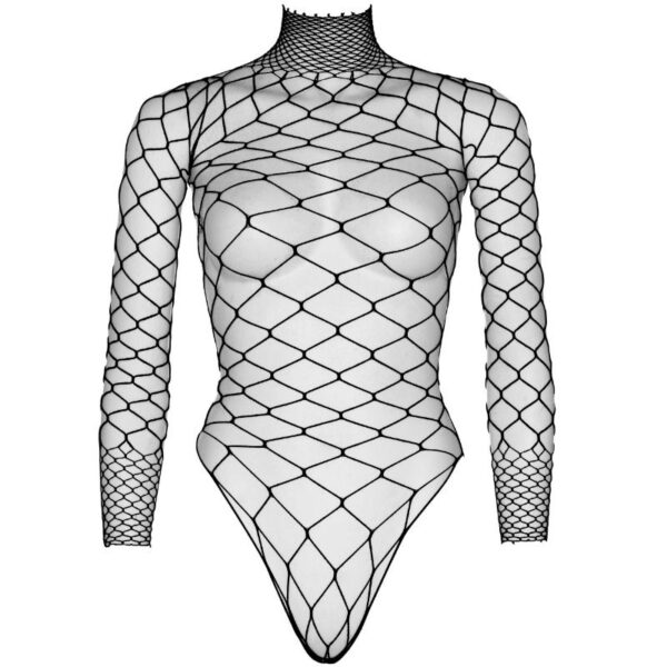 LEG AVENUE TEDDY CUERPO DE RED MANGA LARGA NEGRO S/M - Imagen 3