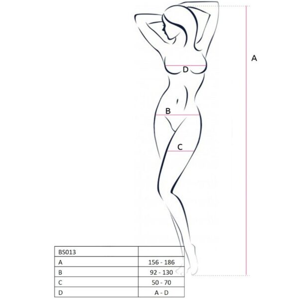 PASSION WOMAN BS013 BODYSTOCKING NEGRO TALLA UNICA - Imagen 2