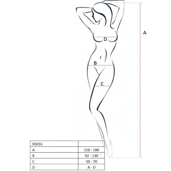 PASSION WOMAN BS016 BODYSTOCKING BLANCO TALLA UNICA - Imagen 2