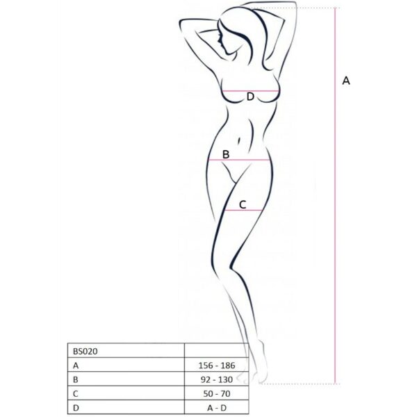 PASSION WOMAN BS020 BODYSTOCKING NEGRO TALLA UNICA - Imagen 2