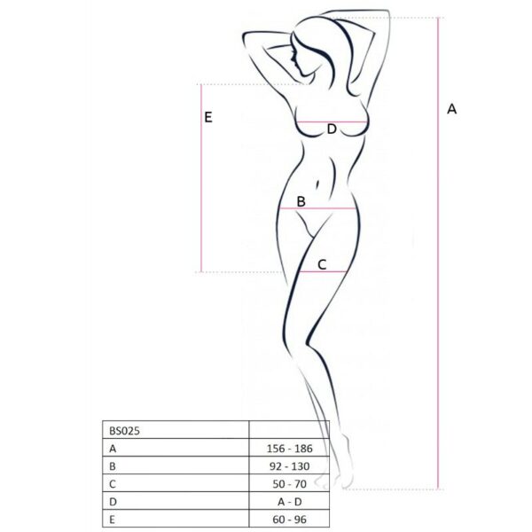 PASSION WOMAN BS025 BODYSTOCKING ESTILO VESTIDO BLANCO TALLA UNICA - Imagen 2
