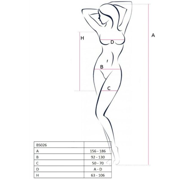 PASSION WOMAN BS026 BODYSTOCKING ESTILO VESTIDO NEGRO TALLA UNICA - Imagen 3