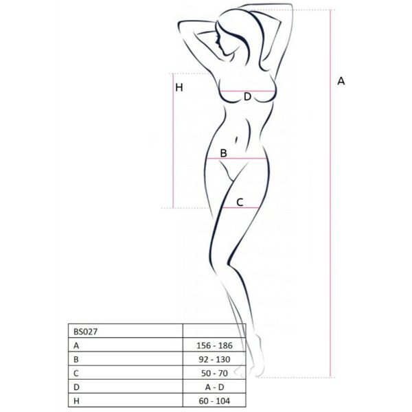 PASSION WOMAN BS027 BODYSTOCKING ESTILO VESTIDO ROJO TALLA UNICA - Imagen 2