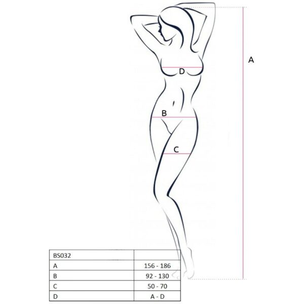 PASSION WOMAN BS032 BODYSTOCKING ROJO TALLA UNICA - Imagen 2