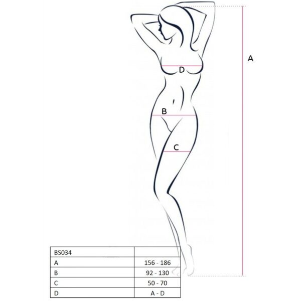 PASSION WOMAN BS034 BODYSTOCKING ROJO TALLA UNICA - Imagen 2