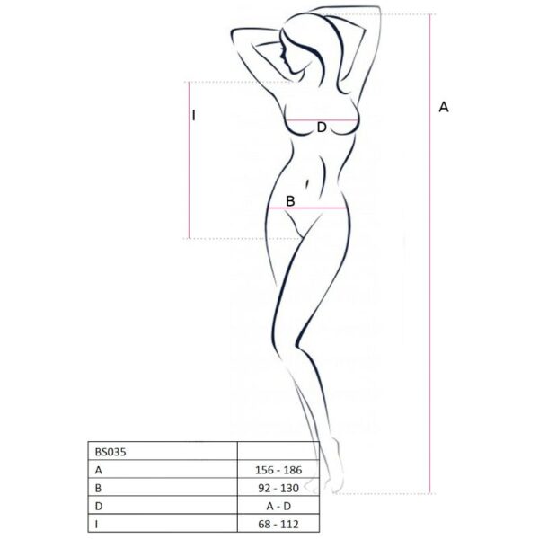 PASSION WOMAN BS035 BODYSTOCKING ROJO TALLA UNICA - Imagen 2