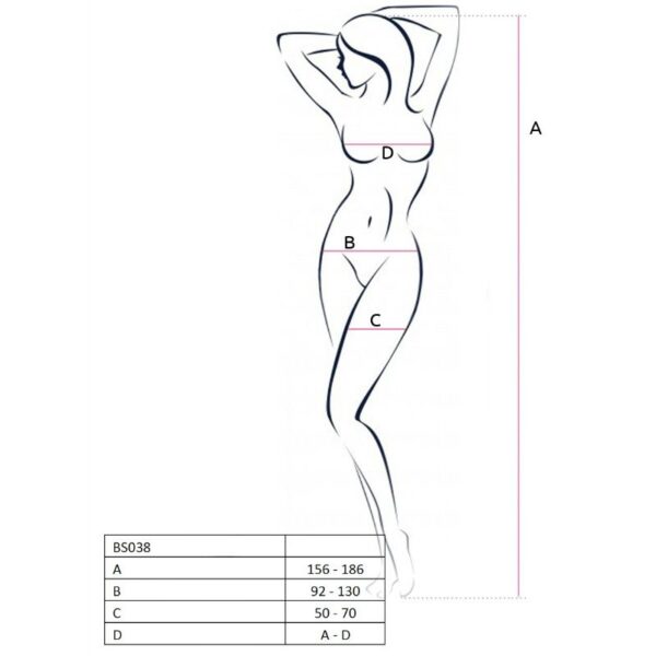 PASSION WOMAN BS038 BODYSTOCKING ROJO TALLA UNICA - Imagen 2